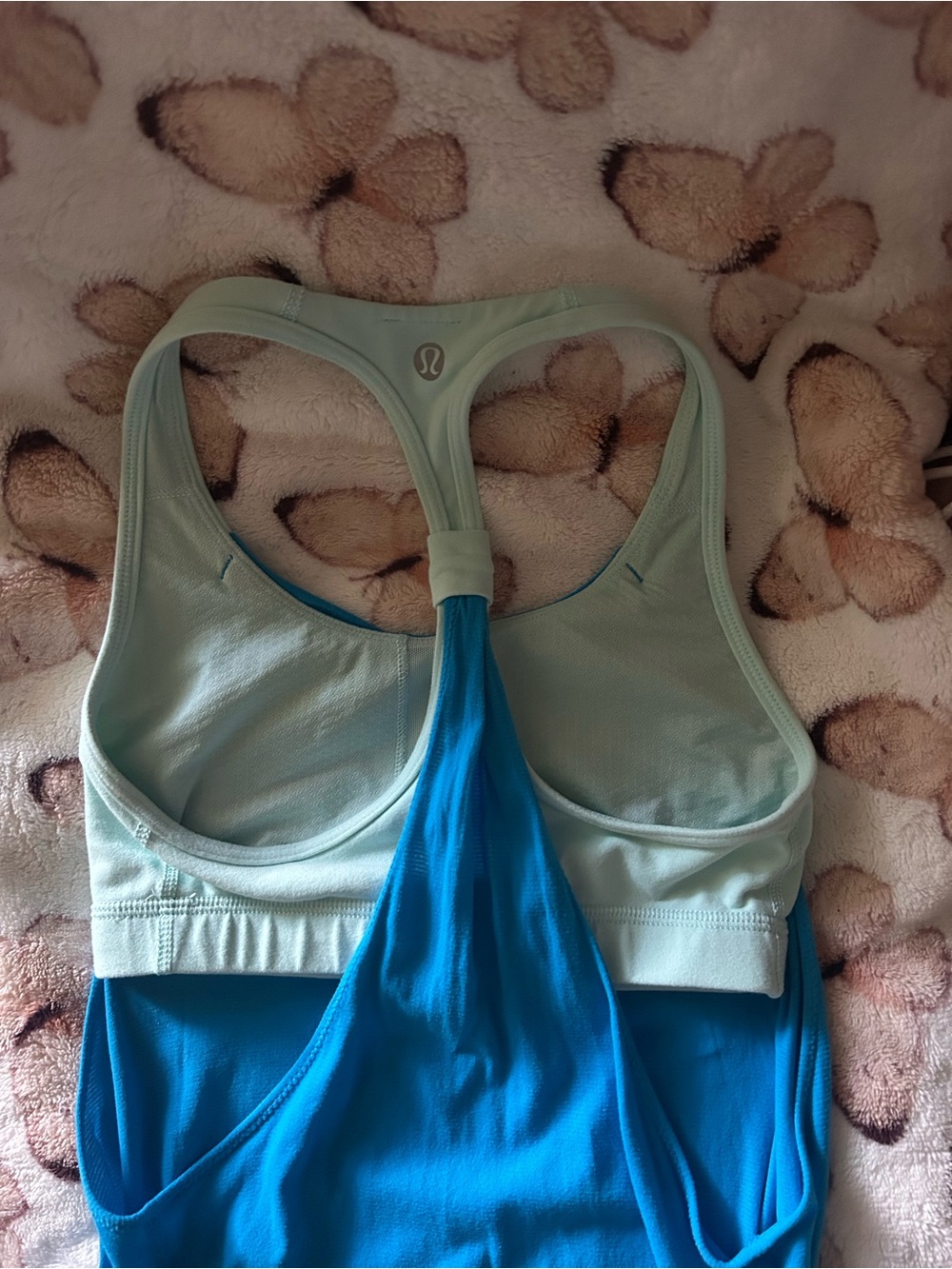 lululemon athletica Light Blue & Bright Blue Racerback Sports Bra Tank